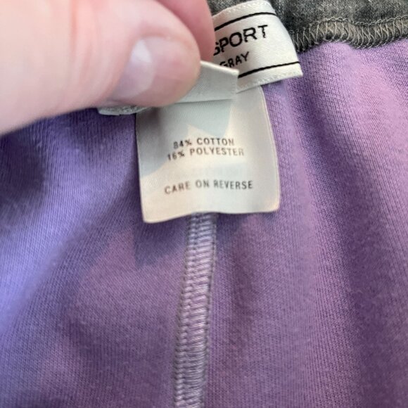 St. John Sports Gray Purple Lounge Full Zip Jacket & Pant Set, Size M & P(S) - Picture 11 of 11